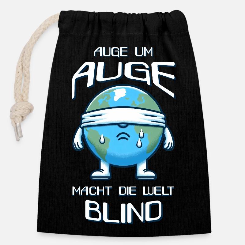 An eye for an eye - Closable cotton gift bag (14x20cm) - black