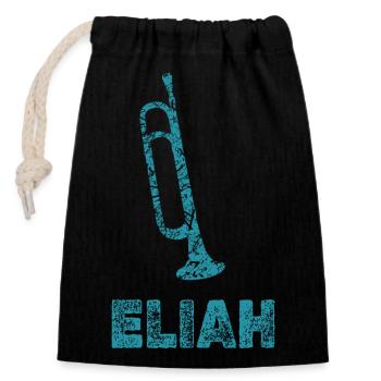 Brass band Elijah - Closable cotton gift bag (14x20cm) - black - Front