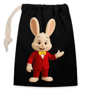 Chief Bunny Host in Red Suit - Closable cotton gift bag (14x20cm) - black - Front