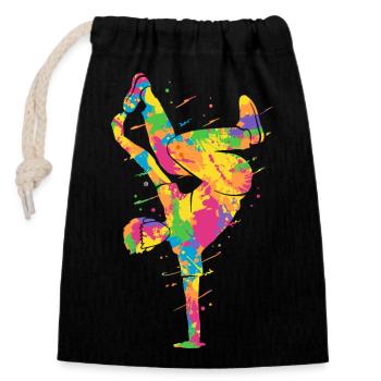Breakdancing Bunt Breakdancer Jungen Breakdance - Verschließbarer Geschenkbeutel aus Baumwolle (14x20cm) - Schwarz - Vorne
