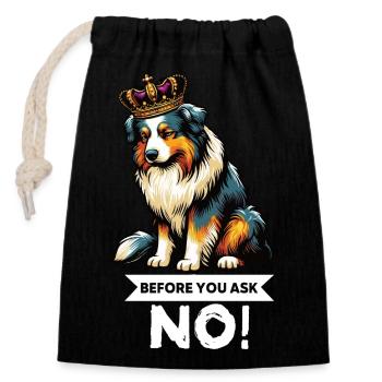 Before You Ask Australian Shepherd Aussie Aussies - Closable cotton gift bag (14x20cm) - black - Front