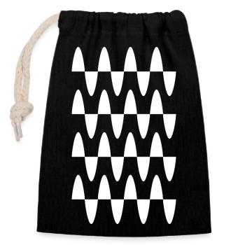 Wave Mosaic design - Closable cotton gift bag (14x20cm) - black - Front