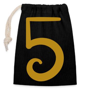 5 - Closable cotton gift bag (14x20cm) - black - Front