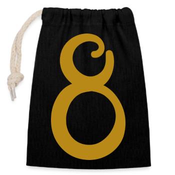 8 - Closable cotton gift bag (14x20cm) - black - Front