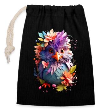 Vogel Bird V1 24 05 - Closable cotton gift bag (14x20cm) - black - Front