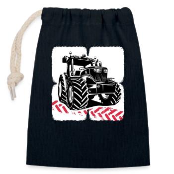 Tractor Tractor Driver Tractor Tires - Closable cotton gift bag (14x20cm) - navy - Front