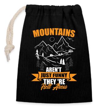 Les montagnes ne sont pas seulement des paysages, ce sont des zones d’enfer - Sac cadeau en coton avec cordon (14 x 20 cm) - noir - Devant