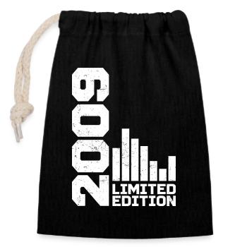 Vintage 2009 Birthday Gift 2009 Year 2009 - Closable cotton gift bag (14x20cm) - black - Front