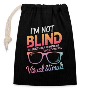 Blind blindness Visually impaired people - Closable cotton gift bag (14x20cm) - black - Front