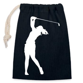Golf Golfer Abschlag Golfball Golfspieler - Verschließbarer Geschenkbeutel aus Baumwolle (14x20cm) - Navy - Vorne