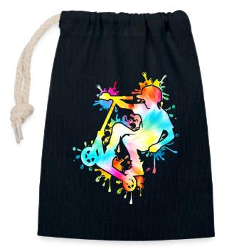 Tie Dye Rider Trottinette Adolescent - Sac cadeau en coton avec cordon (14 x 20 cm) - bleu marine - Devant