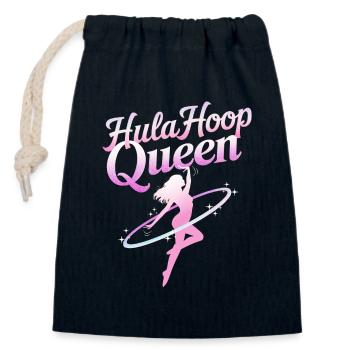 Danse Cerceau Fille Danseuse Cerceau - Sac cadeau en coton avec cordon (14 x 20 cm) - bleu marine - Devant