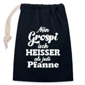 Mi Grospi isch der bescht Opa Schweiz Grosspapi - Verschließbarer Geschenkbeutel aus Baumwolle (14x20cm) - Navy - Vorne