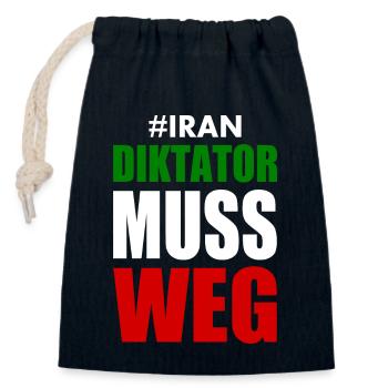 diktator muss weg iran - Verschließbarer Geschenkbeutel aus Baumwolle (14x20cm) - Navy - Vorne