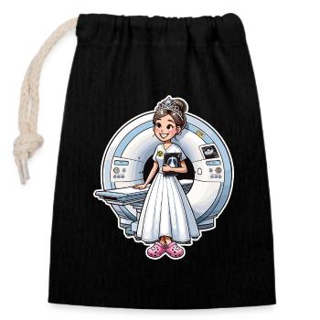 Princess Manip Radio Radiologist Female Radiology - Closable cotton gift bag (14x20cm) - black - Front