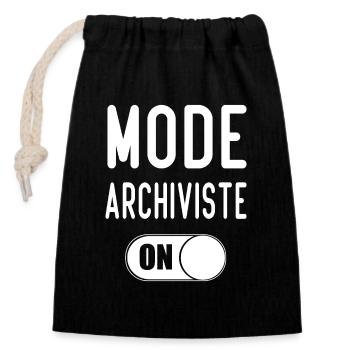 Mode on Cadeau et Archiviste - Sac cadeau en coton avec cordon (14 x 20 cm) - noir - Devant