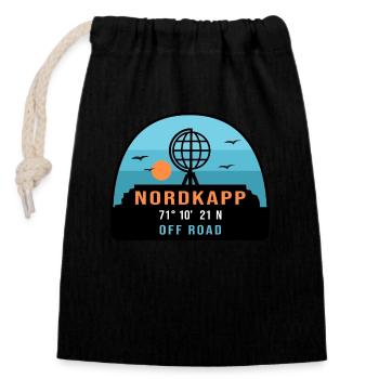 Nordkapp norway off road - Sac cadeau en coton avec cordon (14 x 20 cm) - noir - Devant