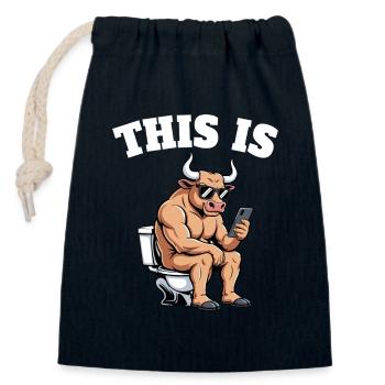 Taurus Humor Klo Sarkasmus - Verschließbarer Geschenkbeutel aus Baumwolle (14x20cm) - Navy - Vorne