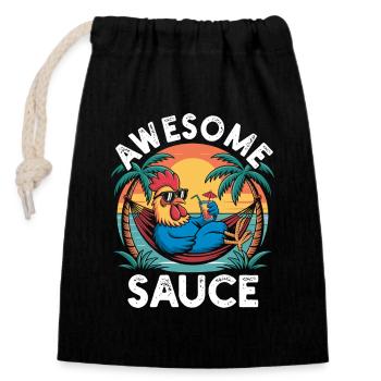 Rooster Joke Humor Cocktail Sauce - Closable cotton gift bag (14x20cm) - black - Front