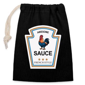 Rooster Joke Humor Cocktail Sauce - Closable cotton gift bag (14x20cm) - black - Front