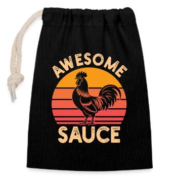 Rooster Joke Humor Cocktail Sauce - Closable cotton gift bag (14x20cm) - black - Front