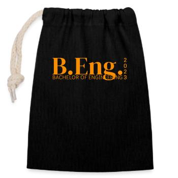 B.Eng. - BACHELOR OF ENGINEERING 2023 - Verschließbarer Geschenkbeutel aus Baumwolle (14x20cm) - Schwarz - Vorne
