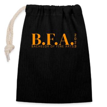B.F.A. - BACHELOR OF FINE ARTS 2023 - Closable cotton gift bag (14x20cm) - black - Front