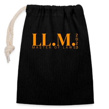 LL.M. - MASTER OF LAWS 2023 - Closable cotton gift bag (14x20cm) - black - Front