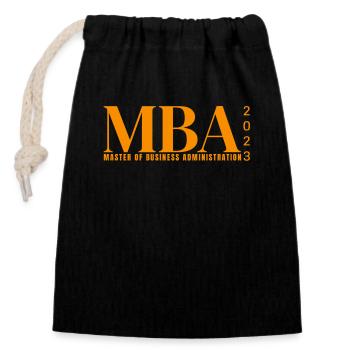 MBA - MASTER OF BUSINESS ADMINISTRATION 2022 - Verschließbarer Geschenkbeutel aus Baumwolle (14x20cm) - Schwarz - Vorne