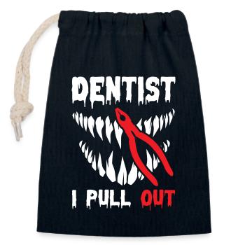 I Pull Out Funny Dentist - Verschließbarer Geschenkbeutel aus Baumwolle (14x20cm) - Navy - Vorne