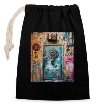 SPIRIT OF WALL STREET ART - Closable cotton gift bag (14x20cm) - black - Front