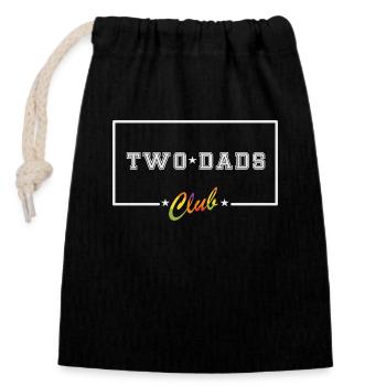 Two dads club family LGBT 2 daddies dads - Closable cotton gift bag (14x20cm) - black - Front