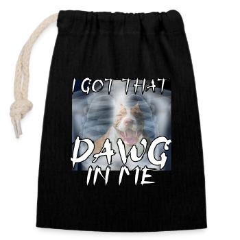 I Got That Dawg In Me Xray Pitbull Ironic Meme - Sac cadeau en coton avec cordon (14 x 20 cm) - noir - Devant