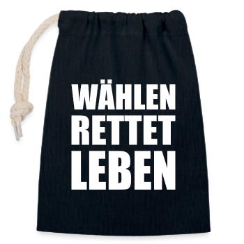 wählen rettet leben - Verschließbarer Geschenkbeutel aus Baumwolle (14x20cm) - Navy - Vorne