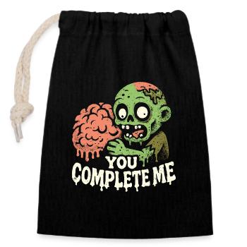 Halloween Zombie Black Humor Costume - Closable cotton gift bag (14x20cm) - black - Front
