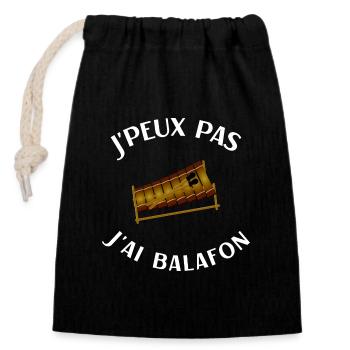 Humour balafon joueur de balafon musique africaine - Sac cadeau en coton avec cordon (14 x 20 cm) - noir - Devant