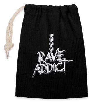 EDM Techno Rave Music Festival - Closable cotton gift bag (14x20cm) - black - Front