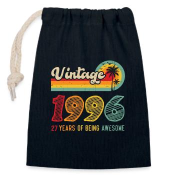 Jahrgang 1996, Geburtstagsgeschenk 27 Jahre - Verschließbarer Geschenkbeutel aus Baumwolle (14x20cm) - Navy - Vorne