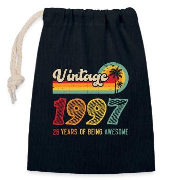 Jahrgang 1997, Geburtstagsgeschenk 26 Jahre - Verschließbarer Geschenkbeutel aus Baumwolle (14x20cm) - Navy - Vorne