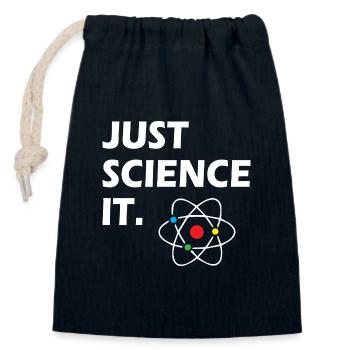 Just Science It - Closable cotton gift bag (14x20cm) - navy - Front