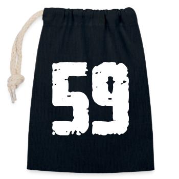 59 Number Vintage - Closable cotton gift bag (14x20cm) - navy - Front