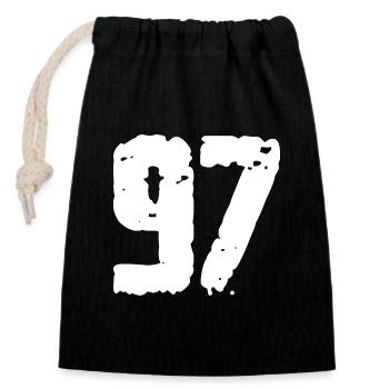 97 Nombre Vintage - Sac cadeau en coton avec cordon (14 x 20 cm) - noir - Devant