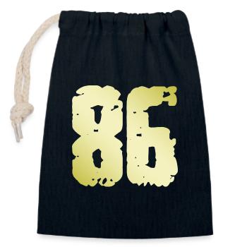 86 Number Vintage - Closable cotton gift bag (14x20cm) - navy - Front