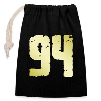 94 Number Vintage - Closable cotton gift bag (14x20cm) - black - Front