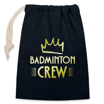 Badminton Crew - Verschließbarer Geschenkbeutel aus Baumwolle (14x20cm) - Navy - Vorne