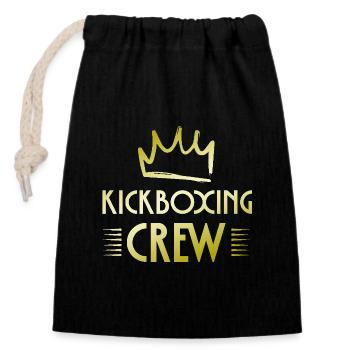 Kickboxing Crew - Verschließbarer Geschenkbeutel aus Baumwolle (14x20cm) - Schwarz - Vorne