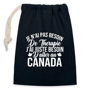 J'ai juste besoin d'aller au canada - Sac cadeau en coton avec cordon (14 x 20 cm) - bleu marine - Devant
