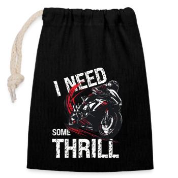 Freedom Trail : Âme de motard, cadeau - Sac cadeau en coton avec cordon (14 x 20 cm) - noir - Devant