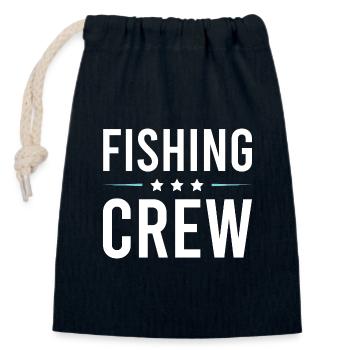 Fishing Crew - Closable cotton gift bag (14x20cm) - navy - Front