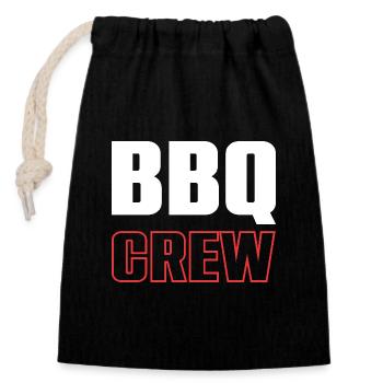 Équipe de barbecue - Sac cadeau en coton avec cordon (14 x 20 cm) - noir - Devant